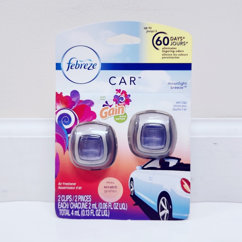 🔮3/$15 Febreze Car Air Freshener Vent Clip Moonlight Breeze